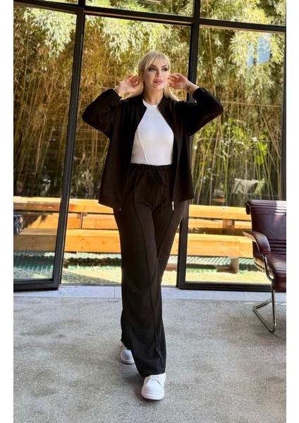 Kadın Büyük Beden Esnek Hakim Yaka Hırka ve Cepli Eşofman Altı Eşofman Takımı 24900 fiyatları