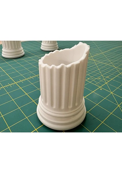 Roma Antik Sütun Tasarımlı Dekoratif Kalemlik Plastik | Masaüstü Organizer | Modern Ofis Aksesuarı