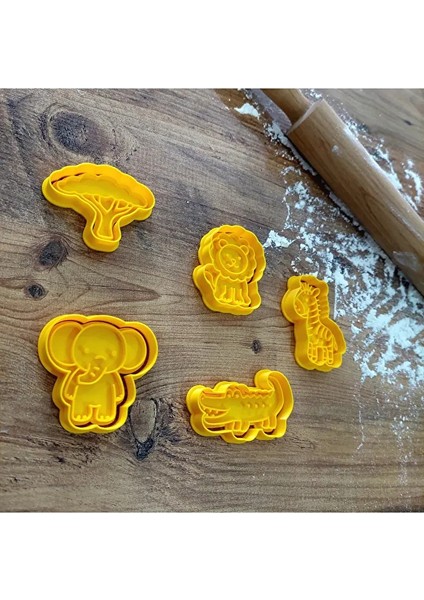 Safari Hayvan Figürlü 5'li Kurabiye Kalıbı Seti - Polimer Kil, Oyun Hamuru Kesici Şekillendirici fiyatları