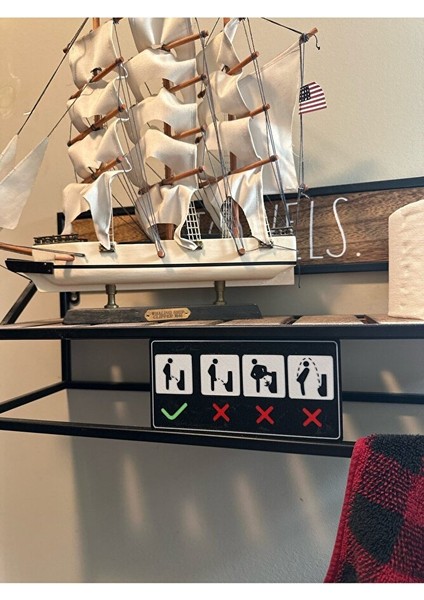 Erkek Wc Tuvalet Kullanım Talimatı Uyarı Levhası - Komik ve Eğitici Kapı Stickerı modelleri