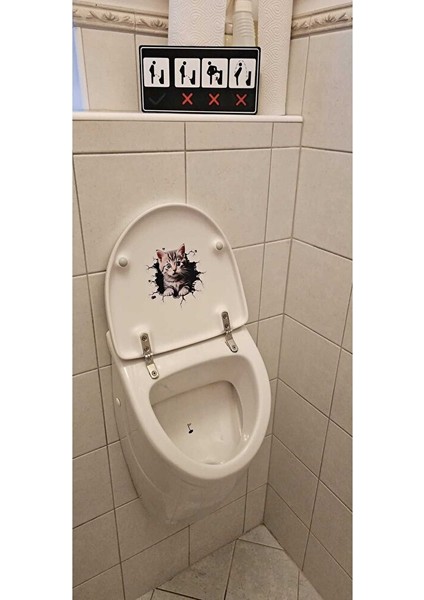 Erkek Wc Tuvalet Kullanım Talimatı Uyarı Levhası - Komik ve Eğitici Kapı Stickerı fırsatları