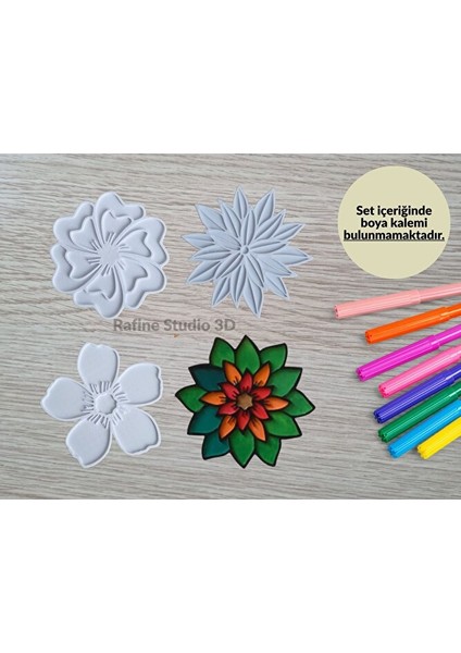 Sevimli Çiçekler 4'lü Boyama Seti – Kendin Yap Eğlenceli Aktivite