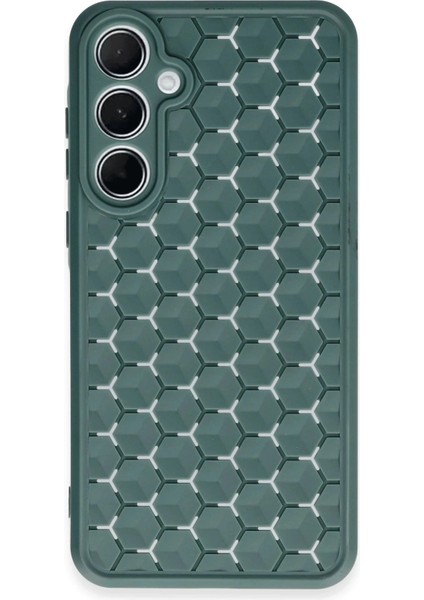 Newface Samsung Galaxy A15 4g Kılıf Petek Silikon Kapak - Koyu Yeşil