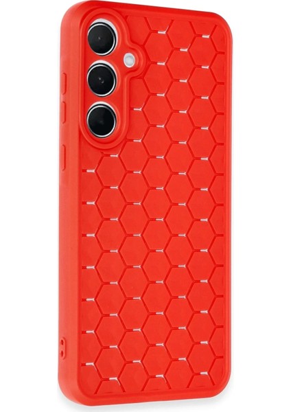 Newface Samsung Galaxy A35 5g Kılıf Petek Silikon Kapak - Kırmızı fiyatları