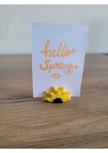 2'li Ayçiçeği Tasarımlı Fotoğraf ve Kart Tutucu - Dekoratif Masa Üstü Stand fırsatları