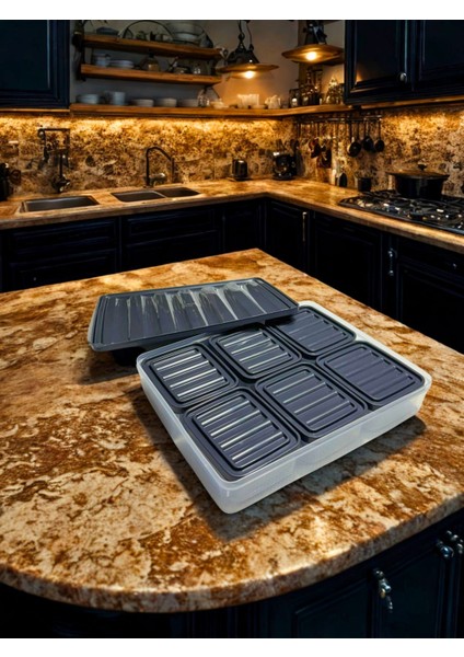 7’li Saklama Kabı Seti – 1 Büyük + 6 Küçük Kapaklı Gıda Kabı | Sızdırmaz Sert Plastik Saklama Kutusu Uzunluk 28 cm Genişlik 22 cm Derinlik 5 cm fiyatları