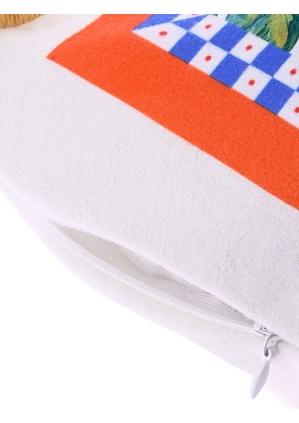 Limoncello Sulu Boya Limon Tasarımlı Saçaklı Kadife Kırlent Kılıfı - 43X43CM modelleri