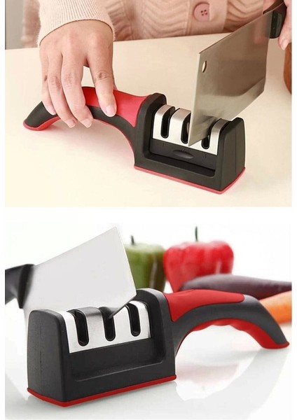 3 Aşamalı Çok Amaçlı Bıçak ve Makas Bileyici Aracı