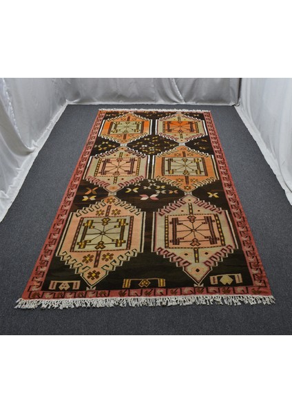 Antika El Dokuma Tek Parça Yekpare Çatal Kapılı Erzurum Yün Kilim 6320 fiyatları