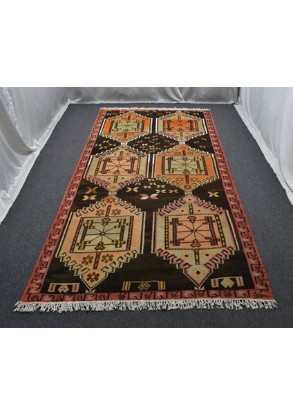 Antika El Dokuma Tek Parça Yekpare Çatal Kapılı Erzurum Yün Kilim 6320 fırsatları