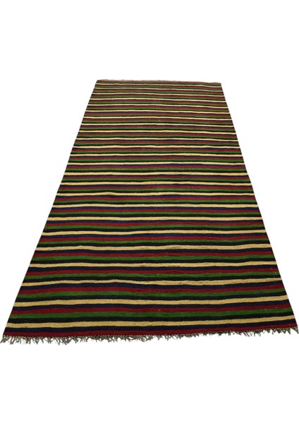 El Dokuması Yekpare Başyapıt Çubuklu Sivas Yün Kilim 6323