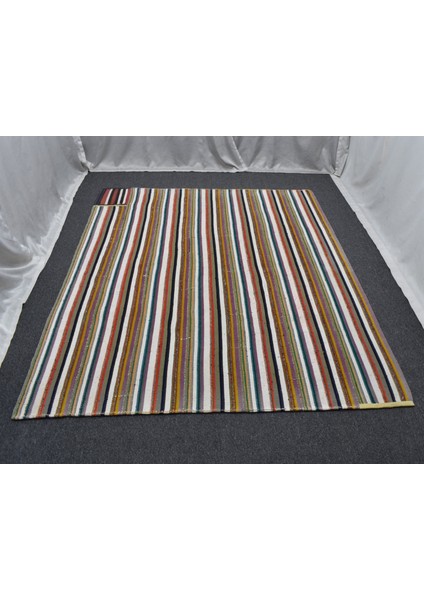 El Dokuma Büyük Boy Bukleli Pamuklu Yamalı Yörük Kilimi 6330 fiyatları