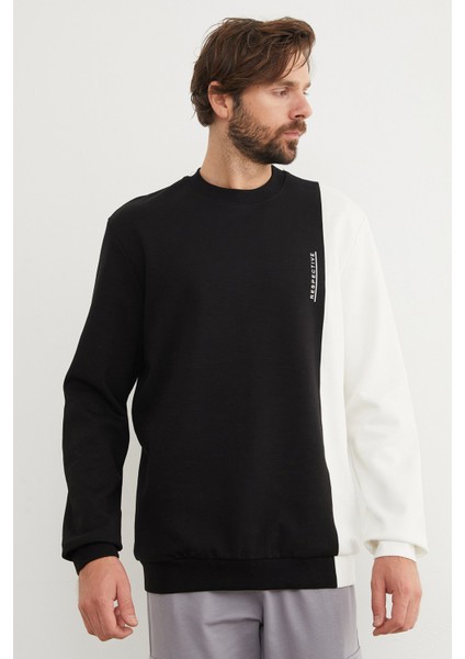 Respectıve Yazı Baskılı Renk Bloklu Sweatshirt modelleri