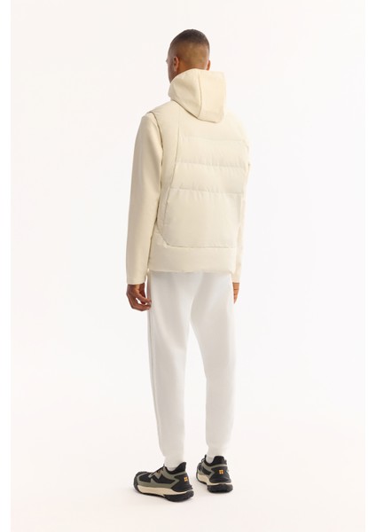 Erkek Ekru Kapüşonlu Fonksiyonel ÇiftKullanım Su İtici Rüzgar Geçirmez Mevsimlik Mont A52Y6167 fırsatları