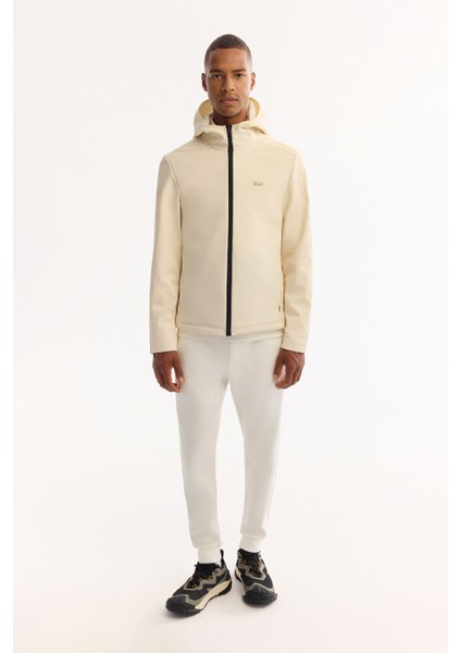 Erkek Ekru Kapüşonlu Fonksiyonel ÇiftKullanım Su İtici Rüzgar Geçirmez Mevsimlik Mont A52Y6167