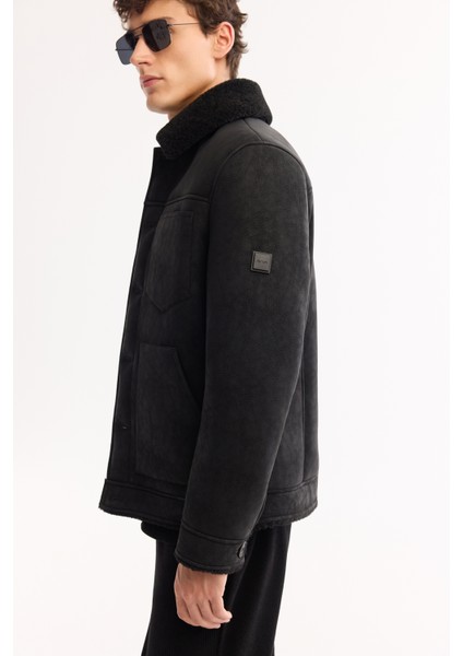 Erkek Siyah Kürklü Yaka Napa Comfort Fit Mont A52Y6057 indirimleri