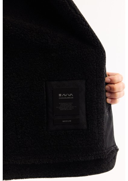 Erkek Siyah Kürklü Yaka Napa Comfort Fit Mont A52Y6057