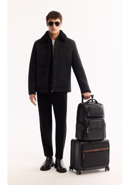 Erkek Siyah Kürklü Yaka Napa Comfort Fit Mont A52Y6057