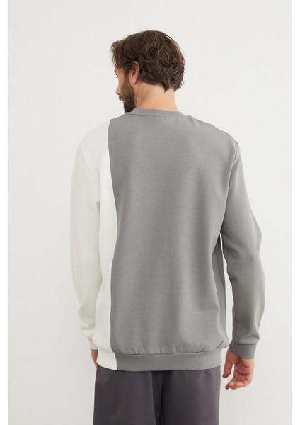 Respectıve Yazı Baskılı Renk Bloklu Sweatshirt