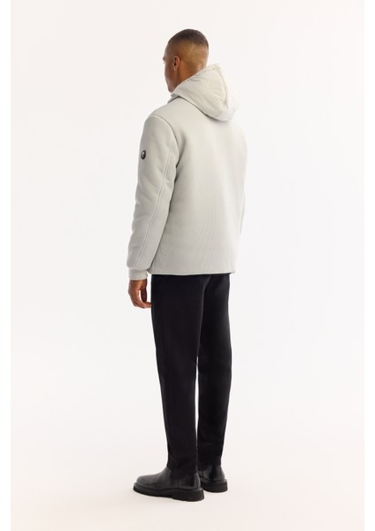 Erkek Gri Kapüşonlu Yaka Rüzgar Geçirmez Su İtici Comfort Fit Mont A52Y6155 fırsatları
