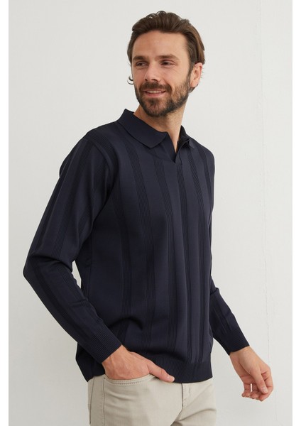 Şeritli Polo Yaka Triko Kazak fırsatları