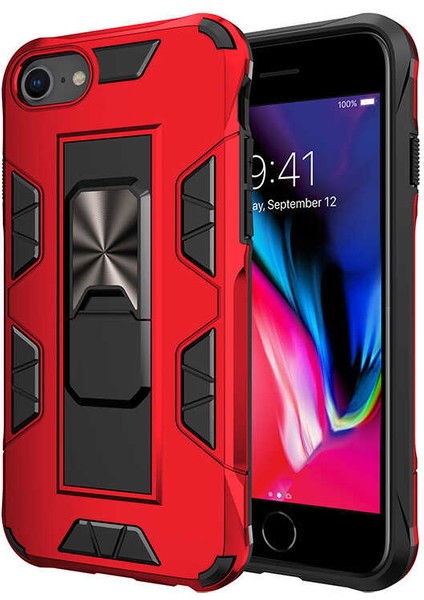 Apple iPhone 7 Kılıf Zırhlı Tank Korumalı Standlı Sert Silikon Volve Kapak