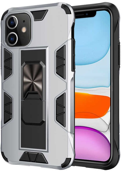 Apple iPhone 11 Kılıf Zırhlı Tank Korumalı Standlı Sert Silikon Volve Kapak