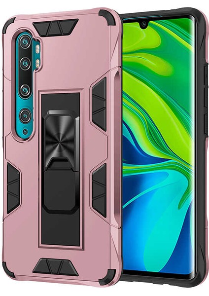 Xiaomi Mi Note 10 Lite Kılıf Zırhlı Tank Korumalı Standlı Sert Silikon Volve Kapak