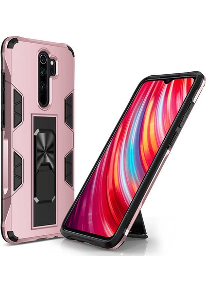 Xiaomi Redmi Note 8 Pro Kılıf Zırhlı Tank Korumalı Standlı Sert Silikon Volve Kapak