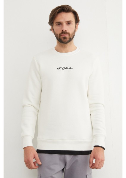 3 Iplik Art Collective Kabartma Baskılı Sweatshirt fiyatları