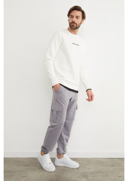 3 Iplik Art Collective Kabartma Baskılı Sweatshirt modelleri