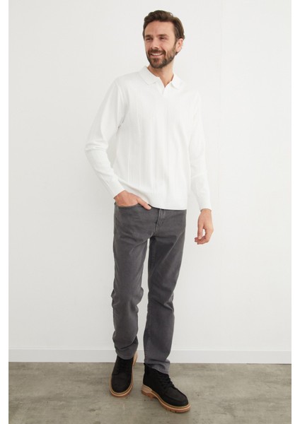 Şeritli Polo Yaka Triko Kazak modelleri