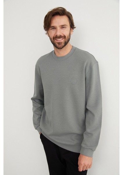 Original Raw Kabartma Baskılı Sweatshirt