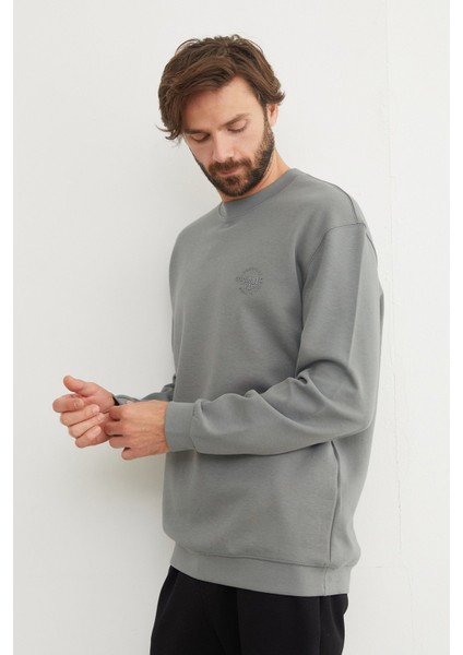 Original Raw Kabartma Baskılı Sweatshirt