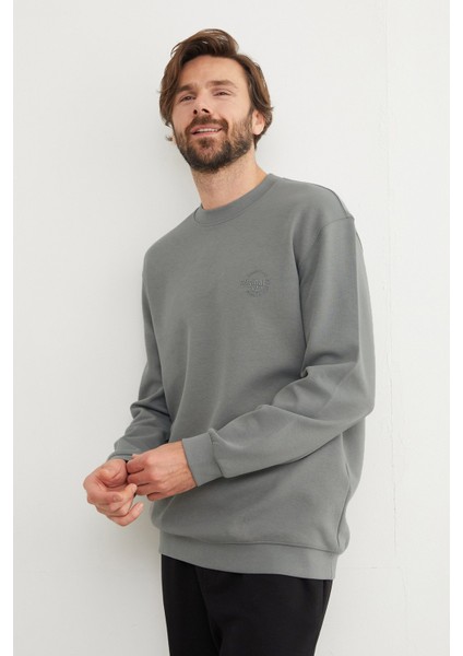 Original Raw Kabartma Baskılı Sweatshirt