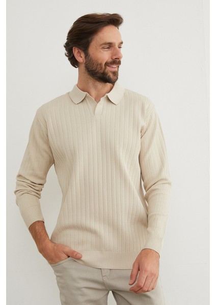 Basic Polo Yaka Triko Kazak