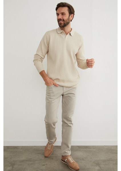 Basic Polo Yaka Triko Kazak indirimleri