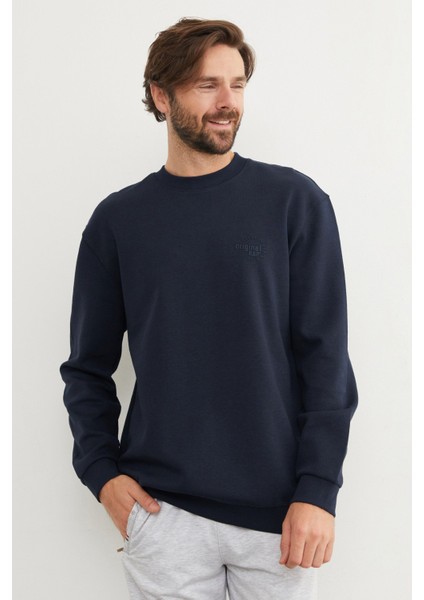 Original Raw Kabartma Baskılı Sweatshirt