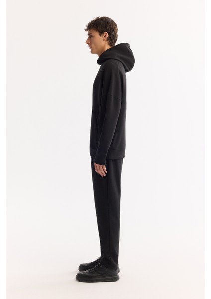 Erkek Siyah Bisiklet Yaka Pamuklu Bi-Stretch Baskılı Oversize Fit Sweatshirt A52Y1312 modelleri