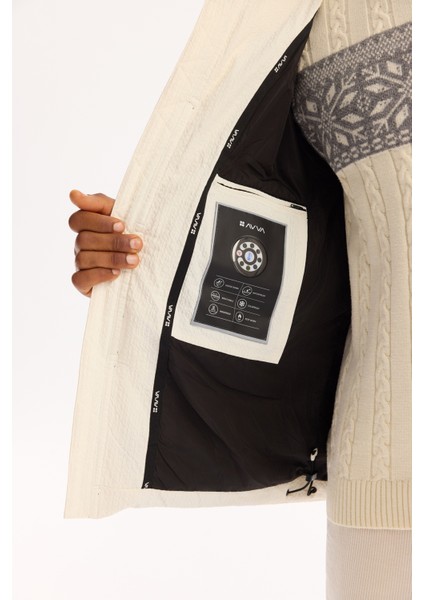 Erkek Beyaz %100 Kaz Tüyü Su İtici Rüzgar Geçirmez -10°C Dayanıklı Şişme Mont A52Y6084 indirimleri