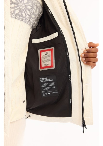 Erkek Beyaz %100 Kaz Tüyü Su İtici Rüzgar Geçirmez -10°C Dayanıklı Şişme Mont A52Y6084