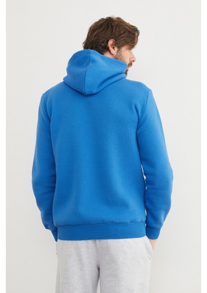 3 Iplik Basic Kanguru Cepli Slim Fit Kapüşonlu Sweatshirt