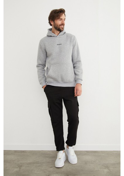 3 Iplik Keep Going Yazı Baskılı Kapüşonlu Oversize Sweatshirt fiyatları