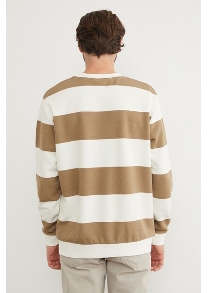 Çizgili Bisiklet Yaka Sweatshirt fırsatları