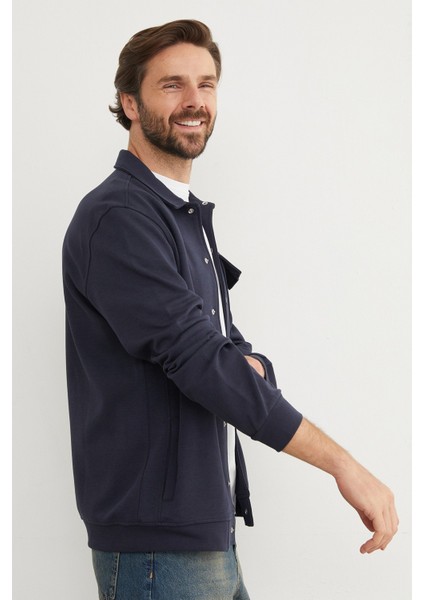 Çıt Çıtlı Cepli Polo Yaka Ceket