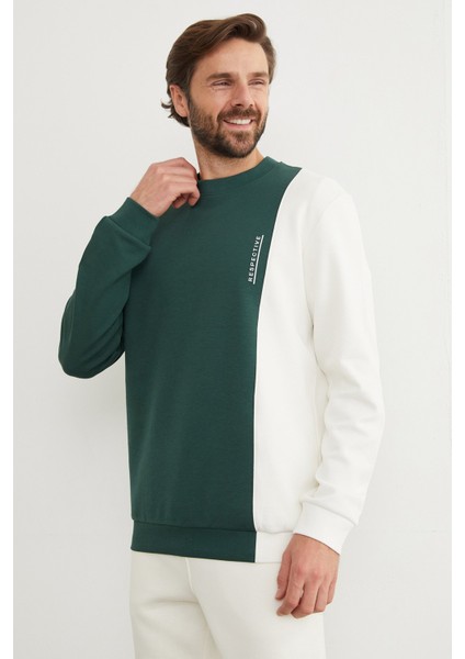Respectıve Yazı Baskılı Renk Bloklu Sweatshirt fırsatları