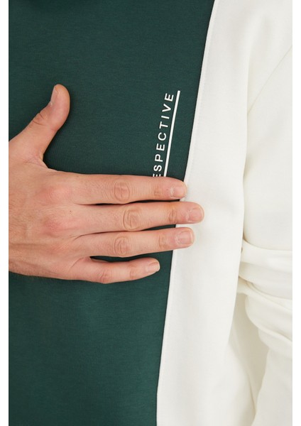 Respectıve Yazı Baskılı Renk Bloklu Sweatshirt