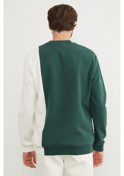 Respectıve Yazı Baskılı Renk Bloklu Sweatshirt