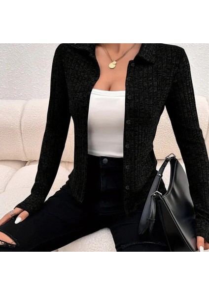 Kadın Uzun Kollu Yakalı Önden Düğmeli Kısa Ceket modelleri