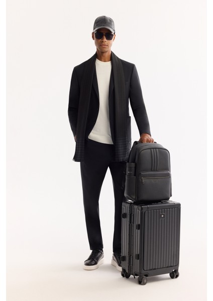 Erkek Siyah Bi-Stretch Teknik Kumaş Comfort Slim Fit Ceket A52Y4009